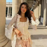 Tamia Ruffled Long Sleeve Corset Top